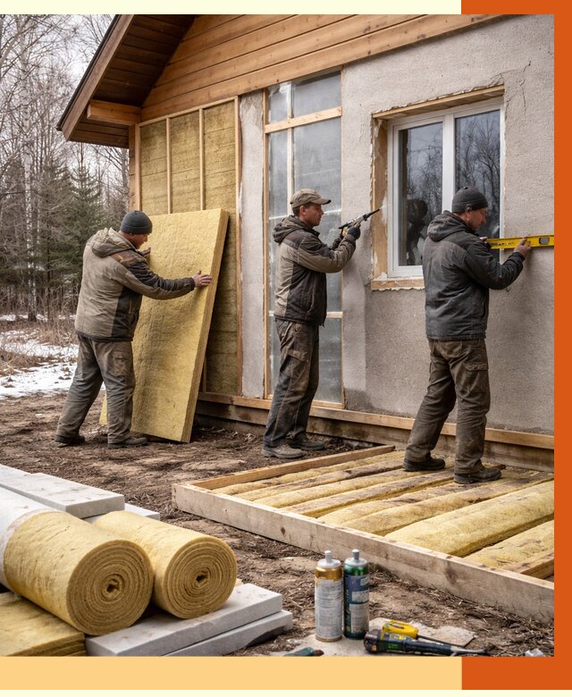 Утепление дачного дома в Костомукше от 4846 руб/м2 — недорого | ТепломастерКтм