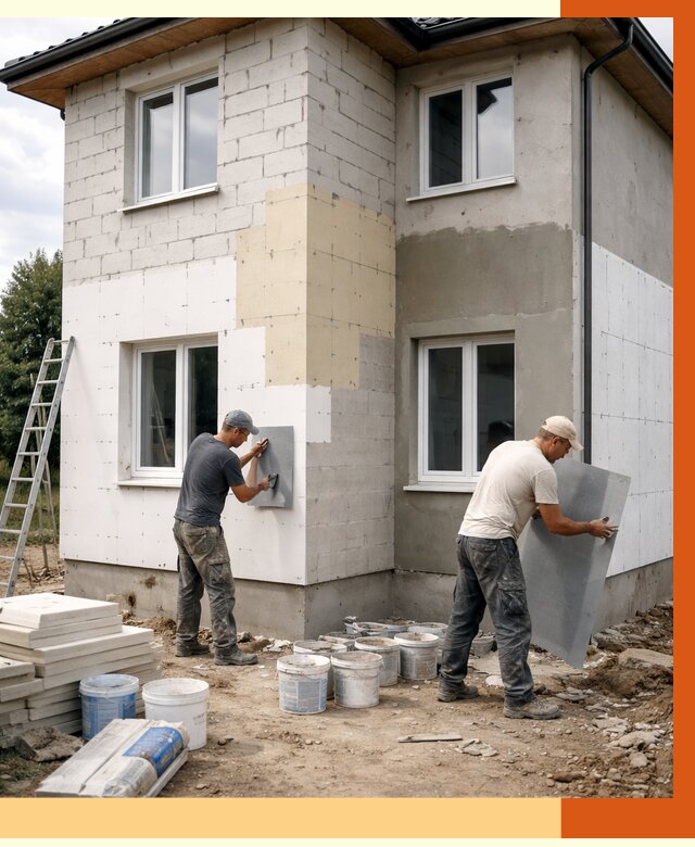 Утепление дома из газобетона в Костомукше от 4285 руб./м² — заказать у ТепломастерКтм